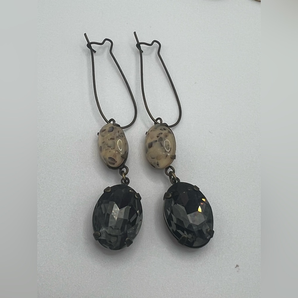 Faceted Glass Drop Earrings